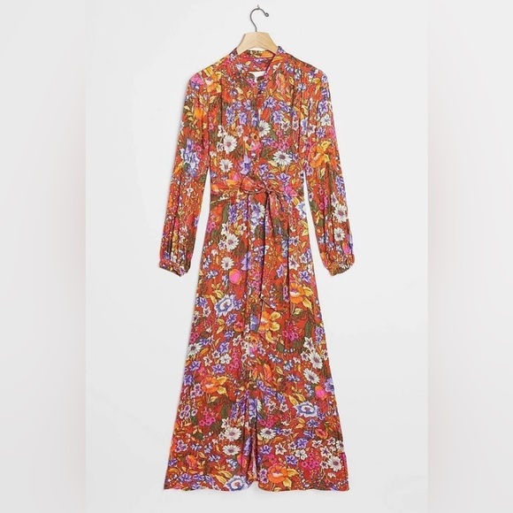 Floral Anthropologie’s Vale Maxi Dress Button Up Medium / ONE DAY SALE - Picture 4 of 7